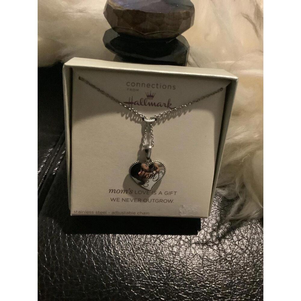 Hallmark Stainless Steel “Mom’s love is a gift we never outgrow” Necklace